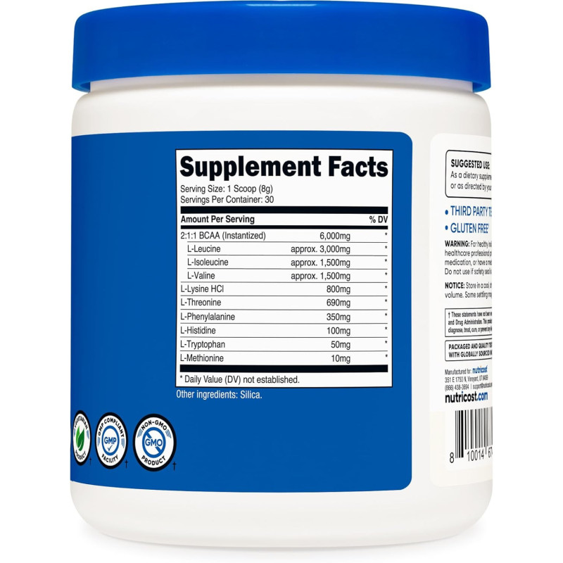 EAA Nutricost Aminoácidos Esenciales 8g 249gr