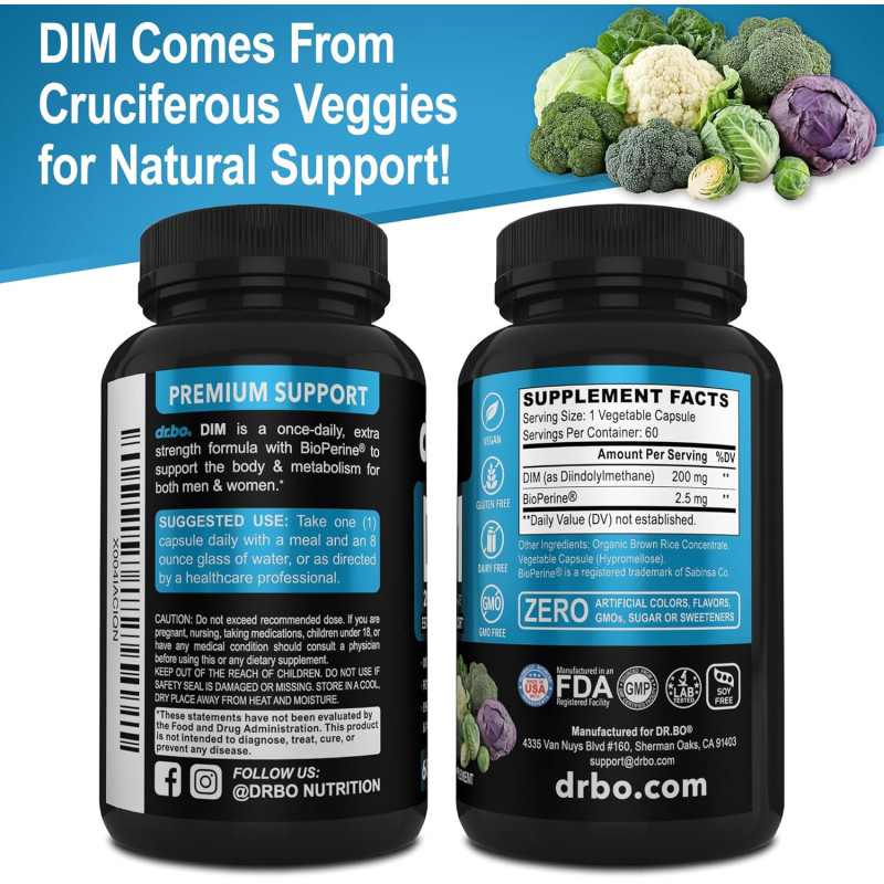 Dim + Bioperine Dr.Bo 200mg 60cap Dim + Bioperine Dr.Bo 200mg 60cap