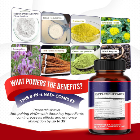 Nad+ Resveratrol 8 en 1 Aumeto 150cap