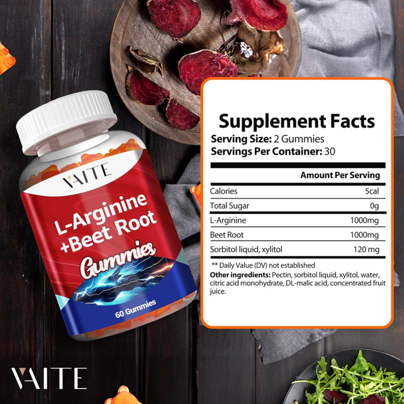 L-Arginina + Raíz de Remolacha Vaite 1.000mg 60gom