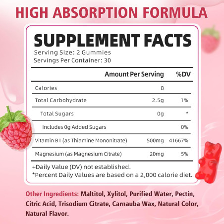 Vitamina B-1 Yuulai 500mg 60gom