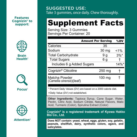 Matcha Mind Cognitive Goli Nutrition 60gom