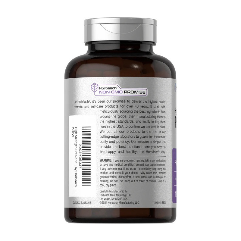 Prebióticos Horbaach 500mg 120cap Prebióticos Horbaach 500mg 120cap
