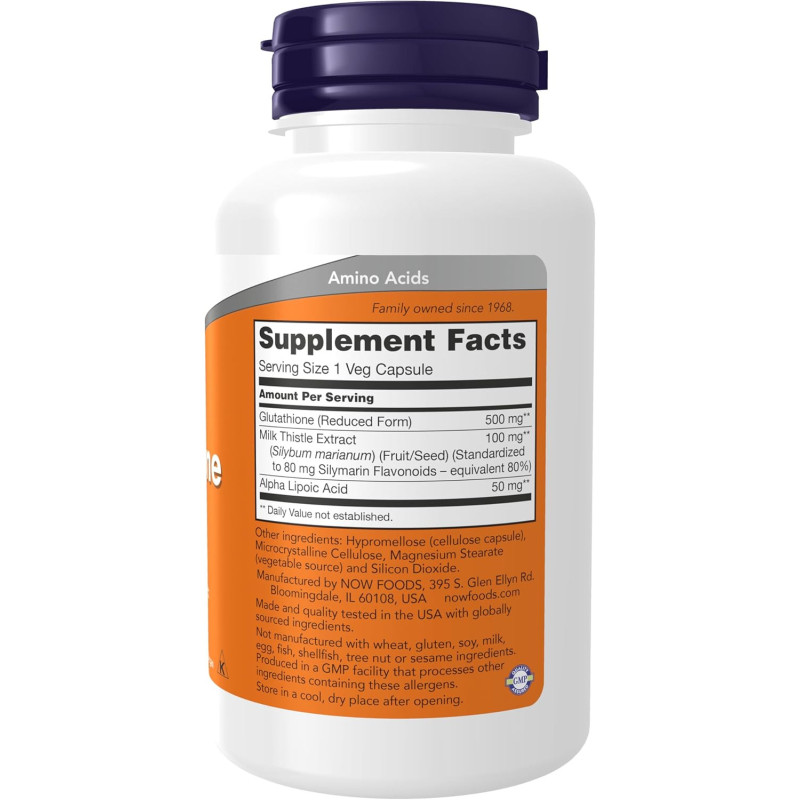 Glutatión Now 500mg 60cap