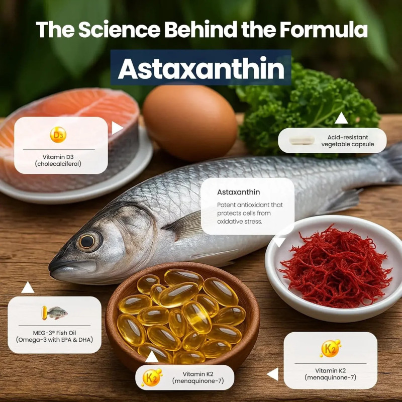 Omega 3 + D3 + K2 con Astaxantina Nutri11 60cap
