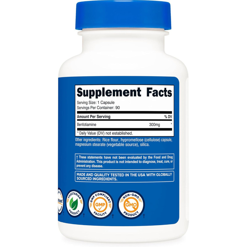 Benfotiamine B1 Nutricost 300mg 90cap