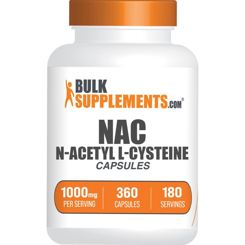 NAC N-Acetyl L-Cysteine Bulk Supplements.com 1.000mg 360 cap NAC N-Acetyl L-Cysteine Bulk Supplements.com 1.000mg 360 cap