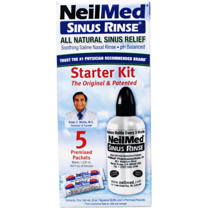 Solución Salina Nasal NeilMed Sinus Rinse 5pack