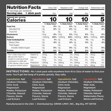 Mezcla de Bebida de Electrolitos LMNT