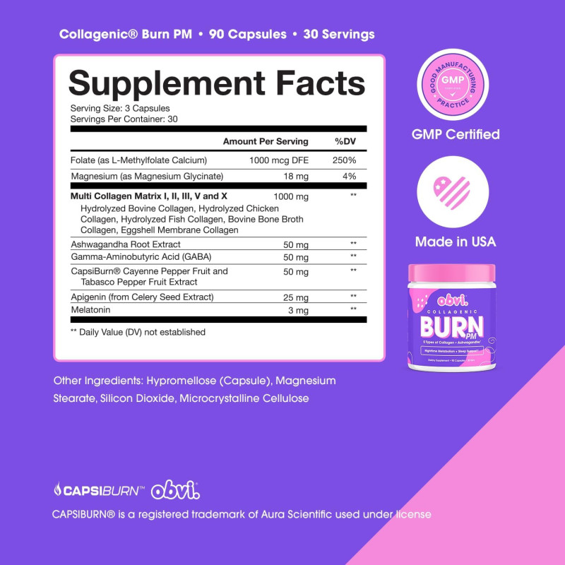 Collagenic Burn PM Obvi 90cap