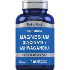 Glicinato de Magnesio + Ashwagandha Piping Rock  150cap