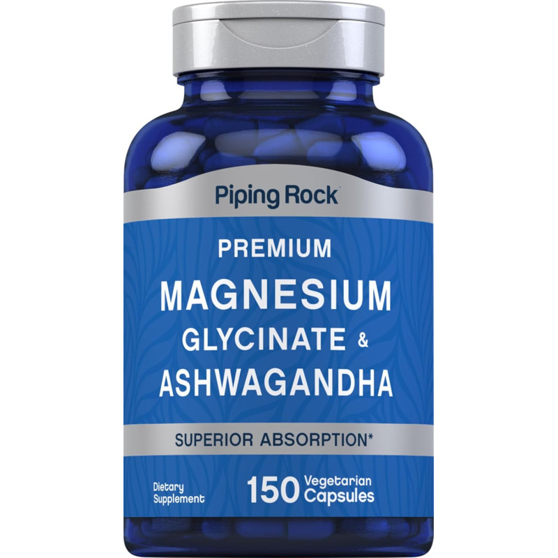 Glicinato de Magnesio + Ashwagandha Piping Rock  150cap