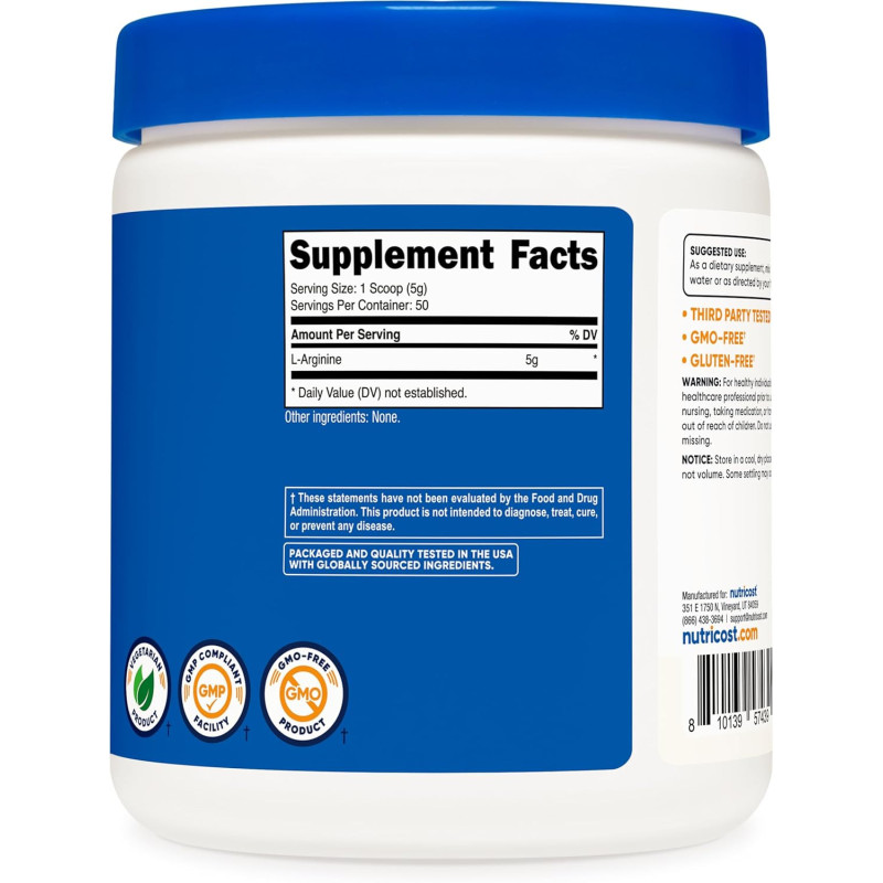 L-Arginina Nutricost Polvo 5gr L-Arginina Nutricost Polvo 5gr