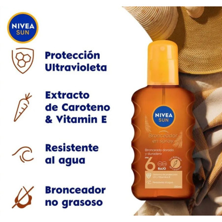 Nivea Bronceador en Spray Fps 6