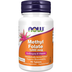 Ácido Fólico Methyl Folato Now 1.000mcg 90tab