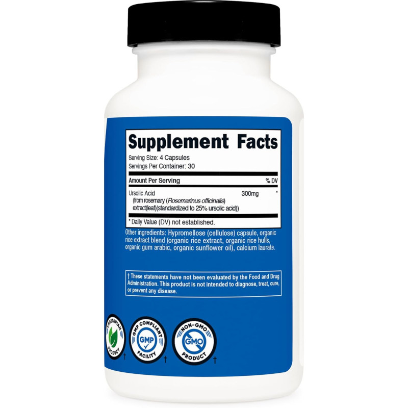 Ácido Ursólico Nutricost 300mg 120cap