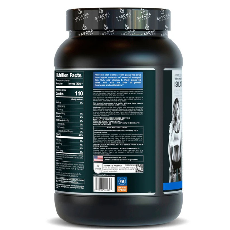 Sascha Fitness Whey Protein Isolate Vainilla 957gr