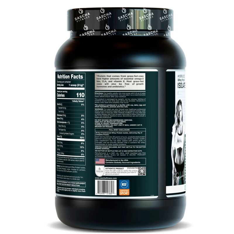 Sascha Fitness Whey Protein Isolate Sin Sabor 899gr Sascha Fitness Whey Protein Isolate Sin Sabor 899gr