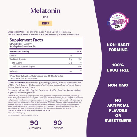 Melatonina Natrol Kids 1mg 90gom