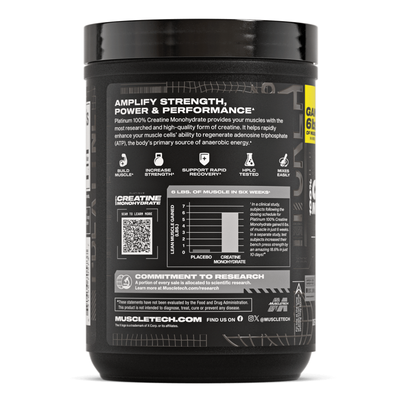 Creatina Platinum Muscletech 5gr 80 servicios