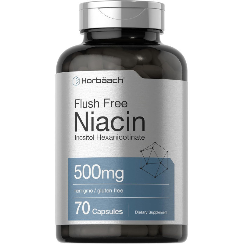 Niacin Horbaach Vitamina B-3 Flush-Free 500mg 70cap