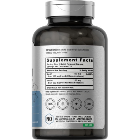 Niacin Horbaach Vitamina B-3 Flush-Free 500mg 70cap