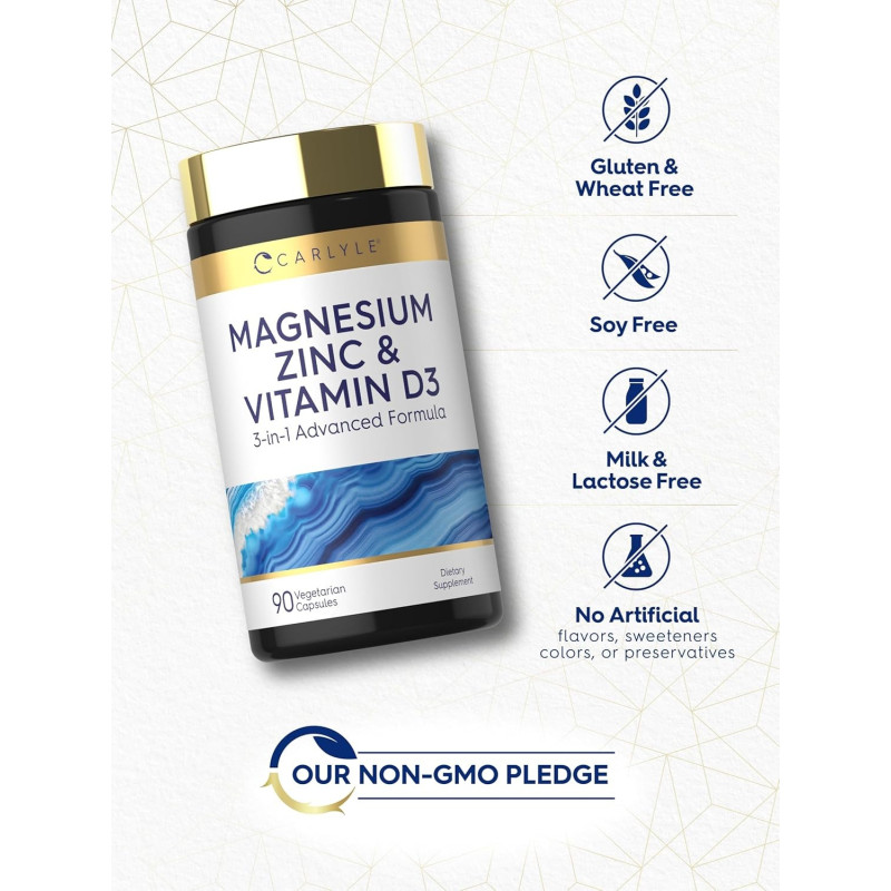 Magnesio Zinc & Vitamina D3 Carlyle 90cap