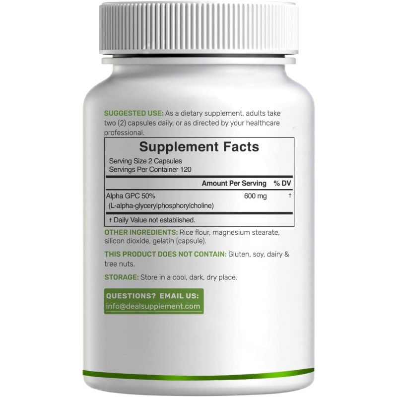 Alpha GPC Deal Supplement 600mg 240cap Alpha GPC Deal Supplement 600mg 240cap