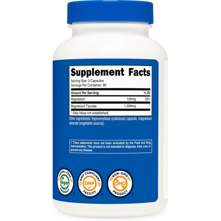 Taurato de Magnesio Nutricost 1.500mg 240cap