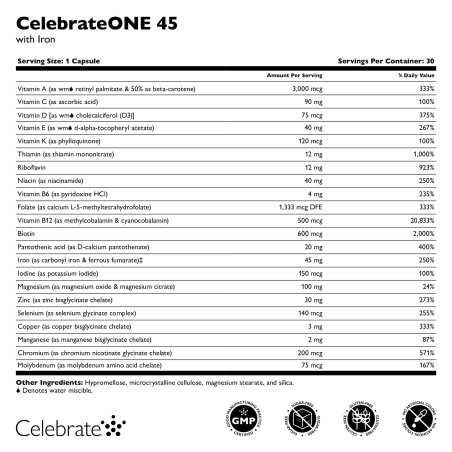 CelebrateONE 45 Multivitamínico  Bariátrico 30cap