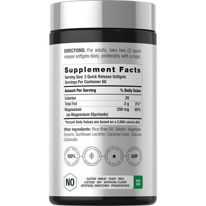 Glicinato de Magnesio Horbaach 250mg 120cap