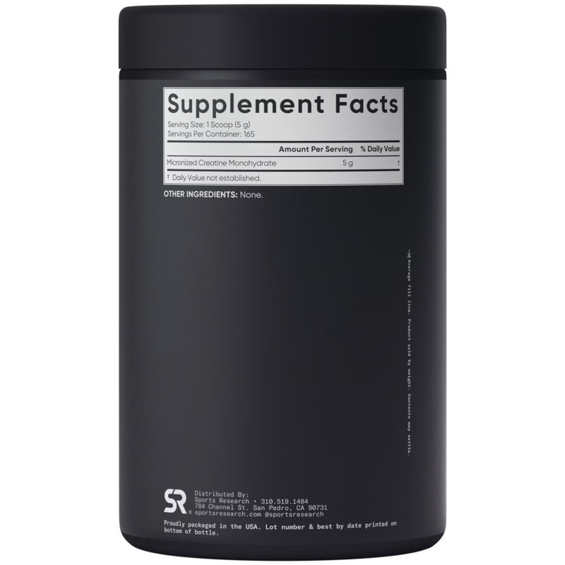 Creatina Monohidratada Sports Research 5gr 165 servicios
