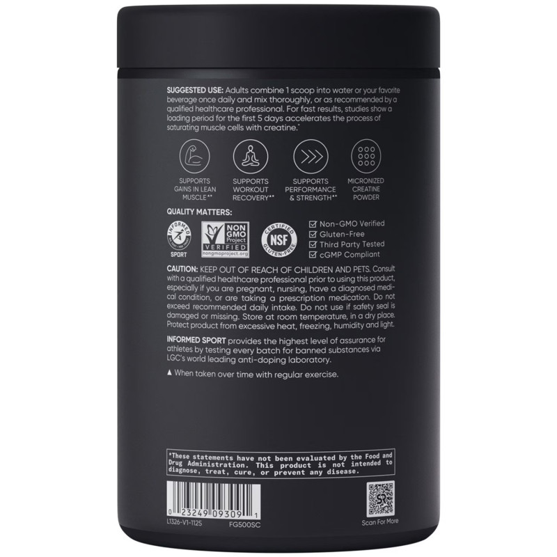 Creatina Monohidratada Sports Research 5gr 165 servicios