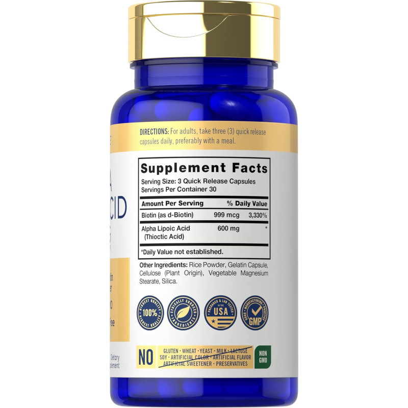 Ácido Alfa Lipoico  Carlyle 600mg 90cap