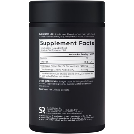 Omega 3 Sports Research 1.250mg 120cap