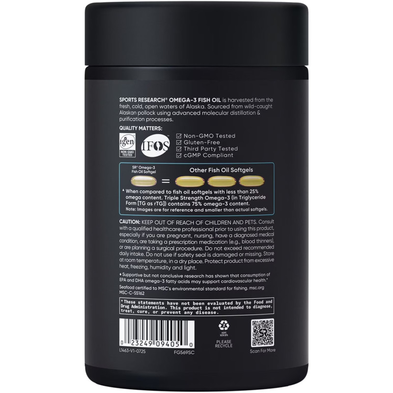 Omega 3 Sports Research 1.250mg 120cap