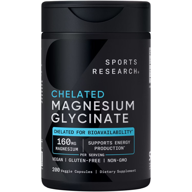 Glicinato de Magnesio Sports Research 160mg 200cap