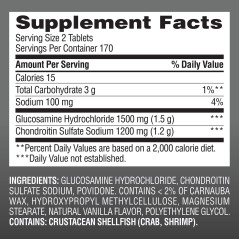 Glucosamina 1.500mg & Coindritin 1.200mg Members Mark 340tab