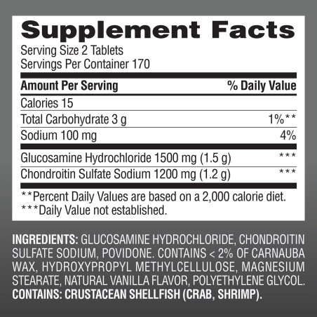 Glucosamina 1.500mg & Coindritin 1.200mg Members Mark 340tab