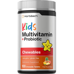 Multivitaminico + Probioticos Kids  Horbaach 100tab