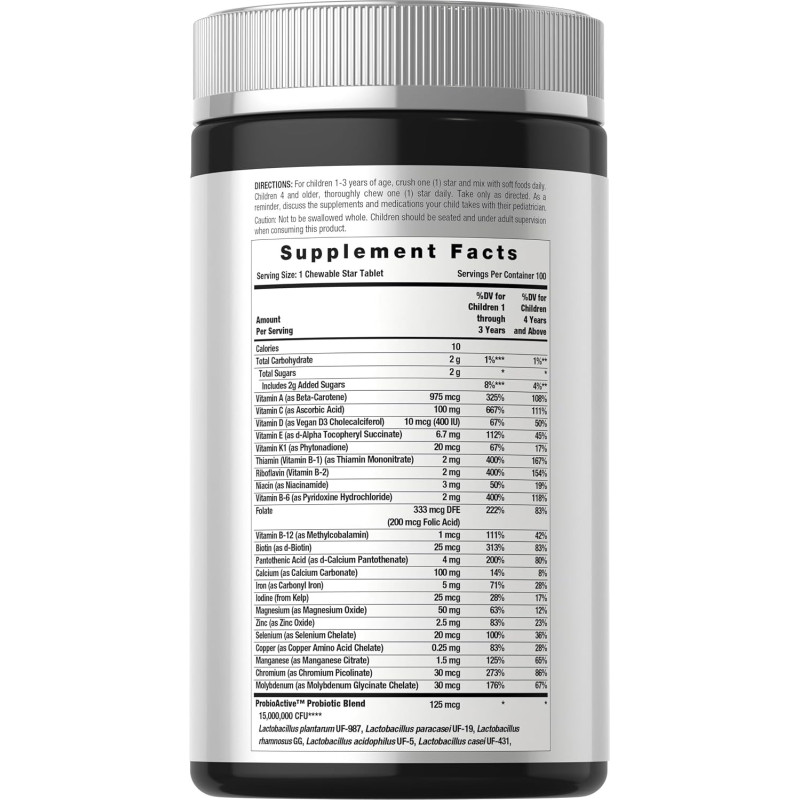 Multivitaminico + Probioticos Kids Horbaach 100tab Multivitaminico + Probioticos Kids Horbaach 100tab