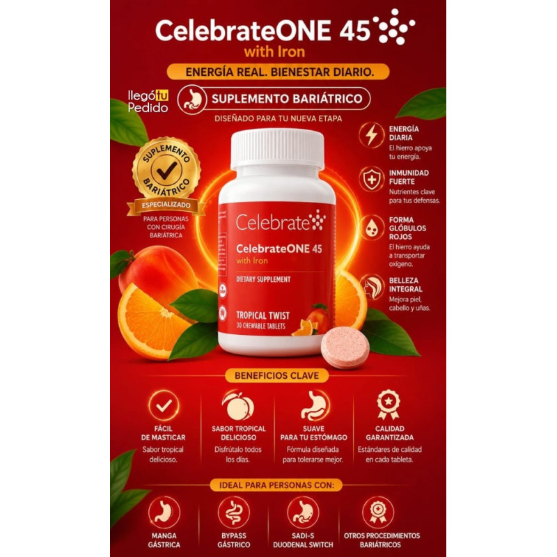 CelebrateONE 45 Multivitamínico Bariátrico 30tab CelebrateONE 45 Multivitamínico Bariátrico 30tab