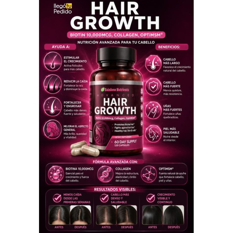 Hair Growth  Rainbow Nutrients 120cap