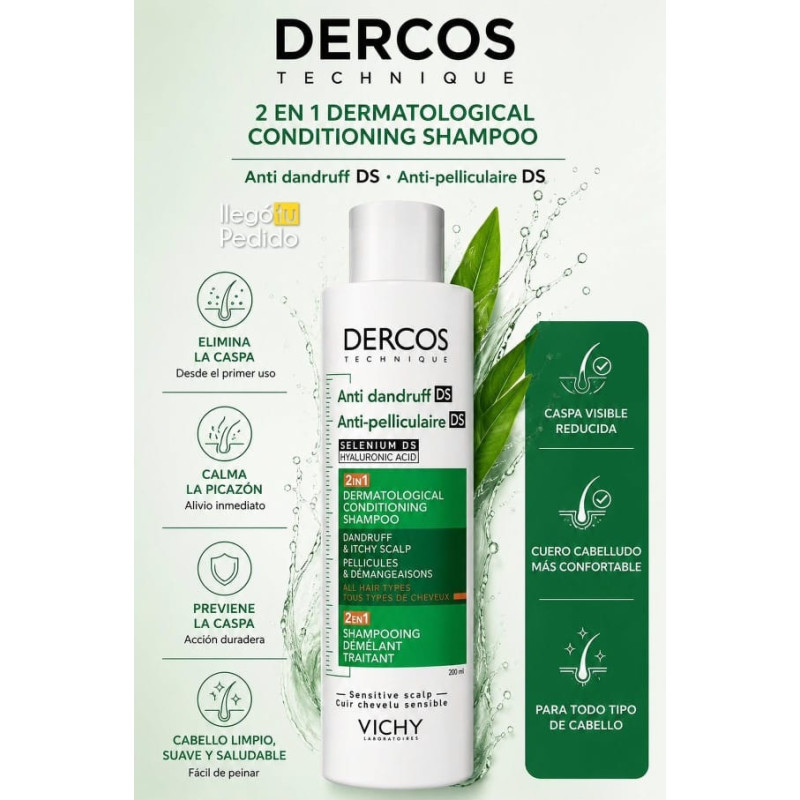 Vichy Dercos Champú Anti Caspa Picores Cabello Graso 200ml