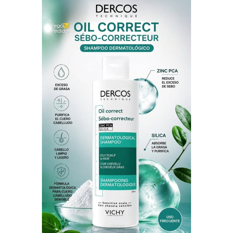 Vichy Dercos Champú Sebo Control Cabello Graso 200ml