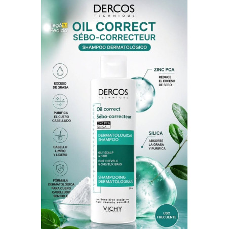 Vichy Dercos Champú Sebo Control Cabello Graso 200ml