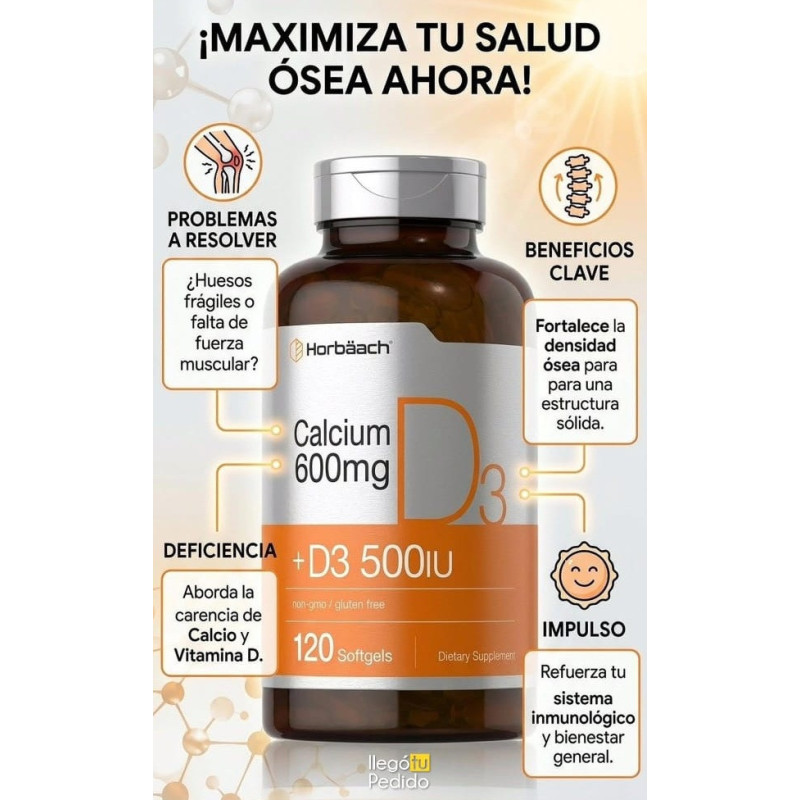 Calcio + D3 Horbaach 600mg 120cap Calcio + D3 Horbaach 600mg 120cap