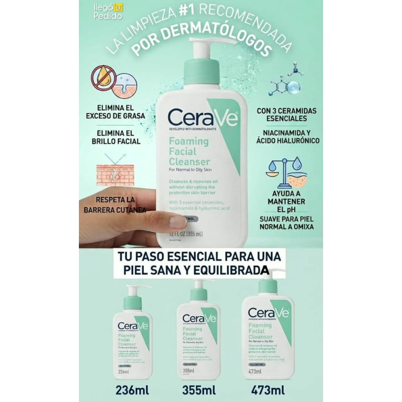 CeraVe Limpiador Gel Espumoso Piel Grasa 473ml