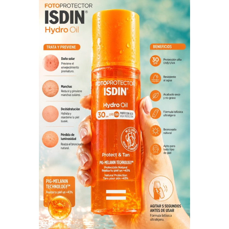 Isdin Protector Solar Hydro Oil Protege y Broncea SPF30