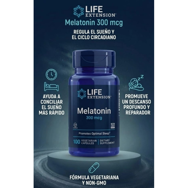 Melatonina Life Extension 300mcg 100cap